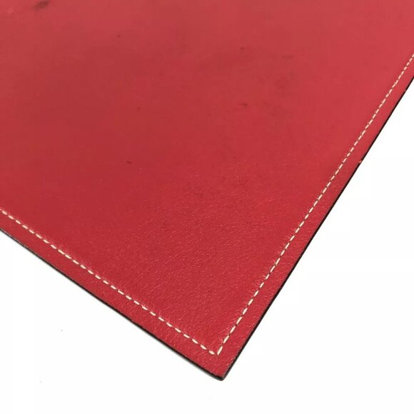 HERMES Bicolor PC PC interior Logo Mouse Pad Leather Red/Brown - Picture 7 of 12